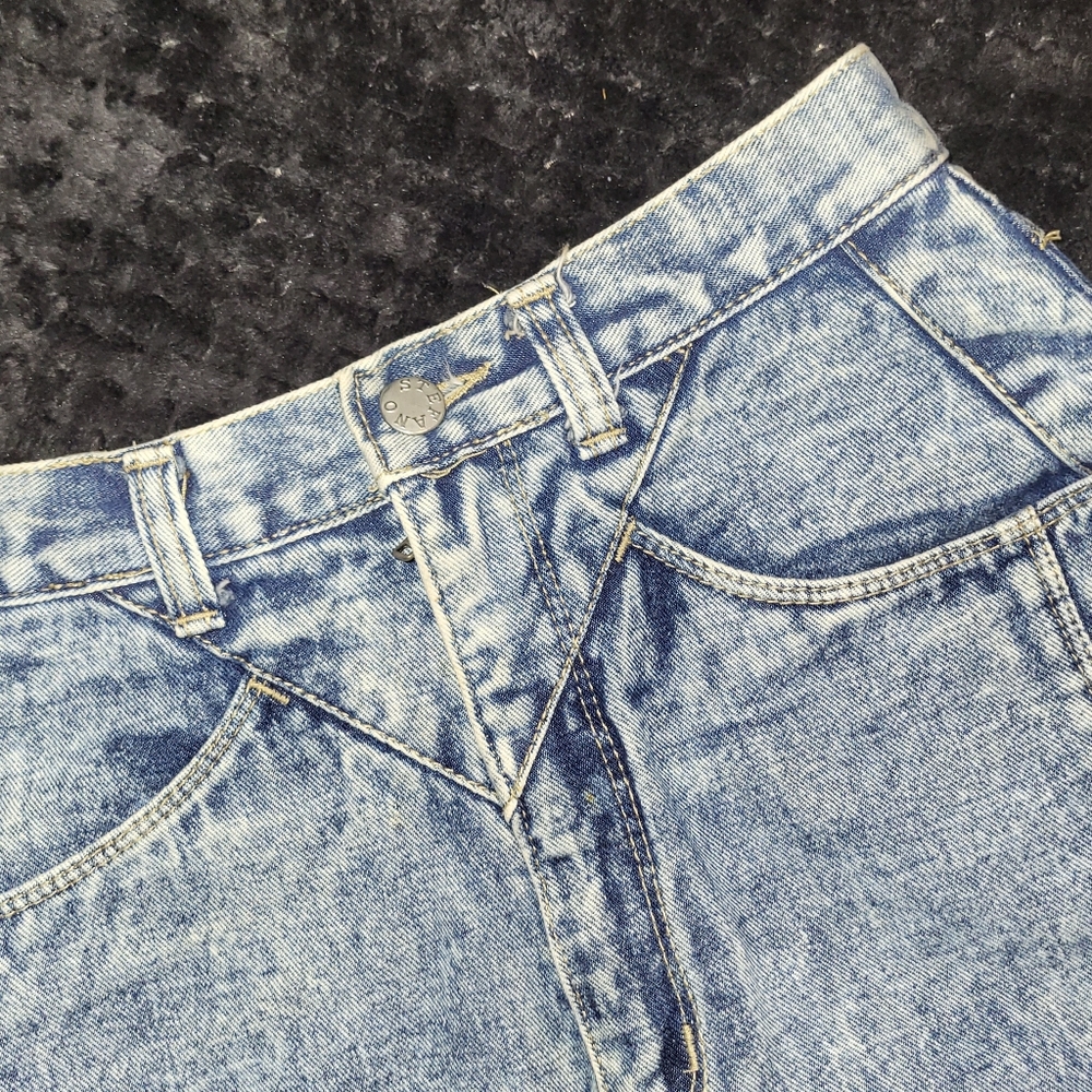 Vtg 80s acid wash denim skirt Stefano International size 9 vtg grunge punk